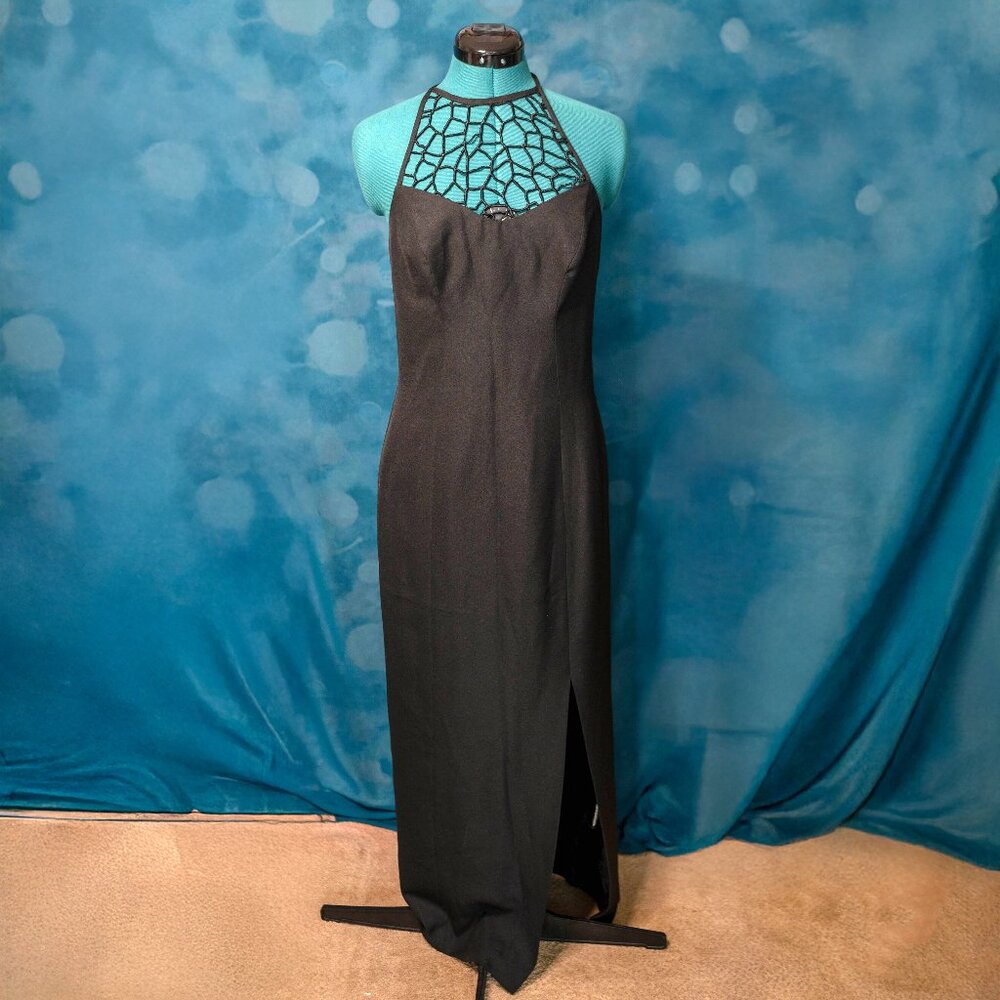 ABS Evening Collection Black Vintage Dress Size 10 Fits Small